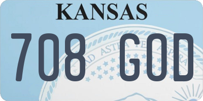 KS license plate 708GOD