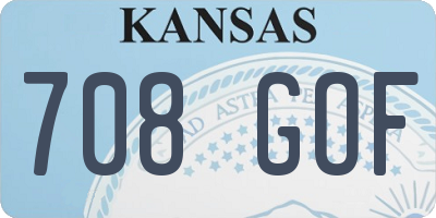 KS license plate 708GOF