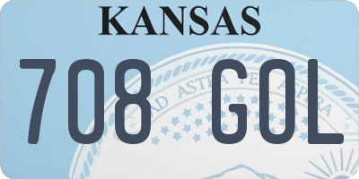 KS license plate 708GOL