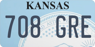 KS license plate 708GRE