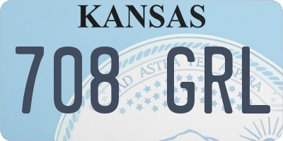 KS license plate 708GRL