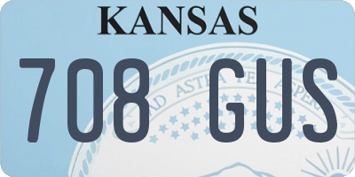 KS license plate 708GUS