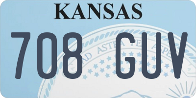 KS license plate 708GUV