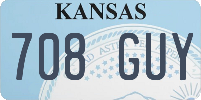 KS license plate 708GUY