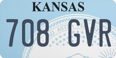 KS license plate 708GVR