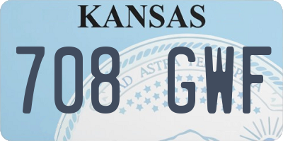 KS license plate 708GWF