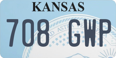 KS license plate 708GWP