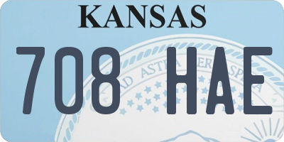KS license plate 708HAE