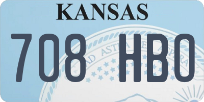 KS license plate 708HBO