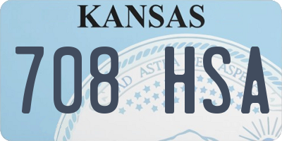 KS license plate 708HSA