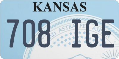 KS license plate 708IGE