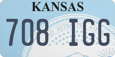 KS license plate 708IGG