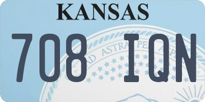 KS license plate 708IQN