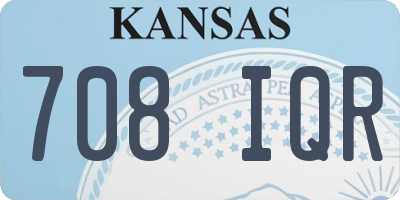 KS license plate 708IQR