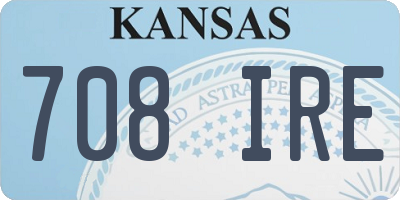 KS license plate 708IRE