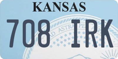 KS license plate 708IRK