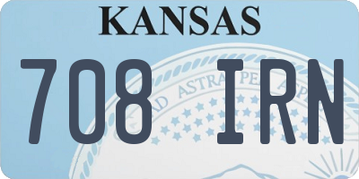 KS license plate 708IRN