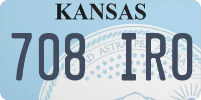 KS license plate 708IRO