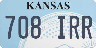 KS license plate 708IRR