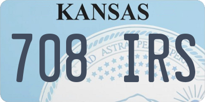 KS license plate 708IRS