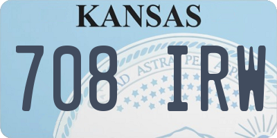 KS license plate 708IRW