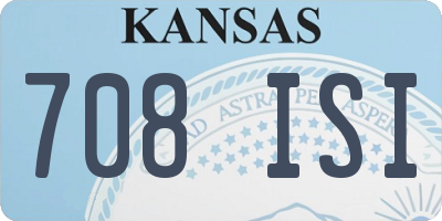 KS license plate 708ISI