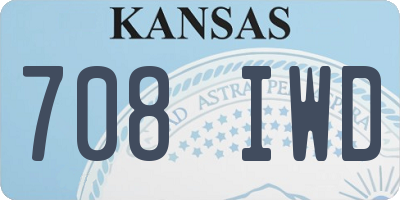KS license plate 708IWD