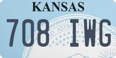 KS license plate 708IWG