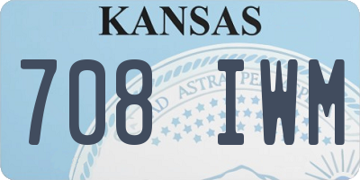 KS license plate 708IWM