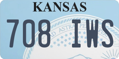 KS license plate 708IWS