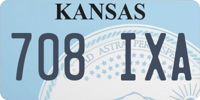 KS license plate 708IXA