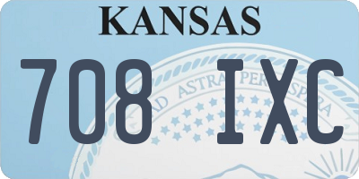 KS license plate 708IXC