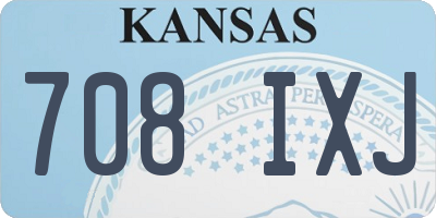 KS license plate 708IXJ
