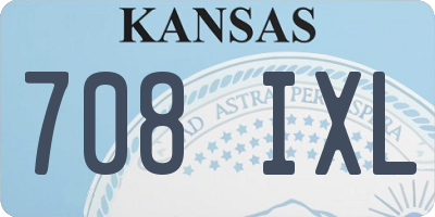KS license plate 708IXL