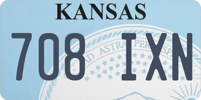 KS license plate 708IXN