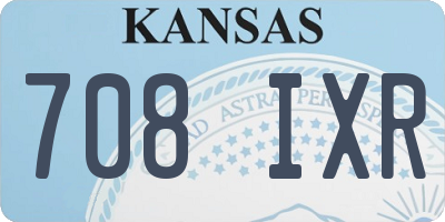 KS license plate 708IXR