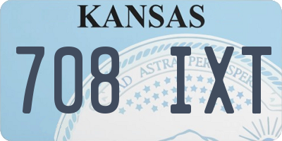 KS license plate 708IXT