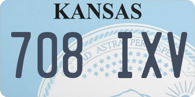 KS license plate 708IXV