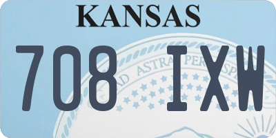 KS license plate 708IXW