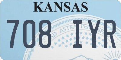 KS license plate 708IYR