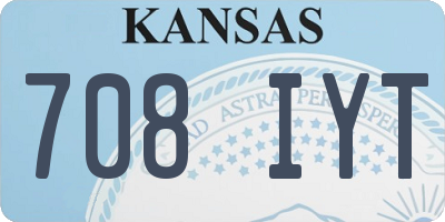KS license plate 708IYT
