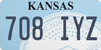 KS license plate 708IYZ