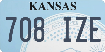 KS license plate 708IZE