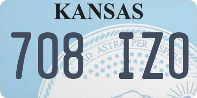 KS license plate 708IZO