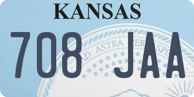 KS license plate 708JAA