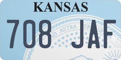 KS license plate 708JAF