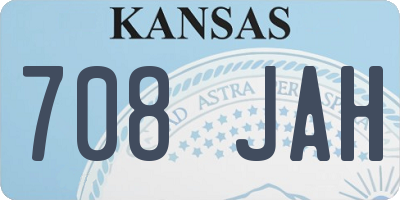 KS license plate 708JAH
