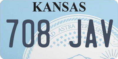 KS license plate 708JAV