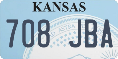 KS license plate 708JBA