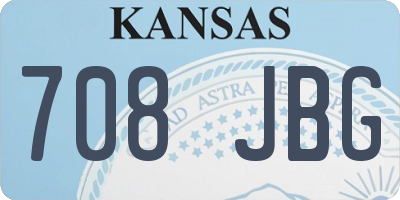 KS license plate 708JBG